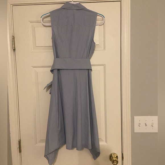 5 for $15-Pinstripe Sleeveless Button Down Shirtdress - Picture 4 of 4